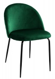Krzesło tapicerowane FARGO aksamitne ciemnozielone