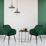 Krzesło welurowe SEVILLA aksamitne ciemnozielone