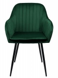 Krzesło welurowe SEVILLA aksamitne ciemnozielone