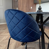 Krzesło tapicerowane Fargo aksamitne granatowe