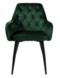 Krzesło tapicerowane ATLANTA aksamitne ciemnozielone