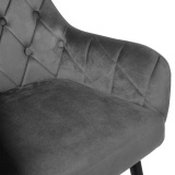 Krzesło tapicerowane ATLANTA aksamitne grafitowe