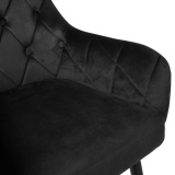 Krzesło tapicerowane ATLANTA aksamitne czarne