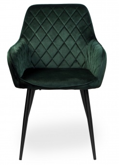 Krzesło tapicerowane HAVANA aksamitne ciemnozielone