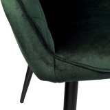 Krzesło tapicerowane HAVANA aksamitne ciemnozielone