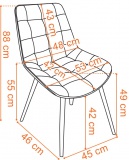 Krzesło tapicerowane Norman Velvet granatowe