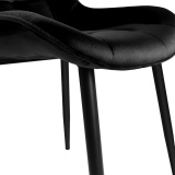 Krzesło tapicerowane Norman Velvet czarne