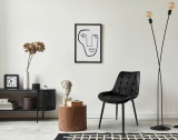 Krzesło tapicerowane Norman Velvet czarne