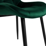Krzesło tapicerowane Norman Velvet ciemnozielone