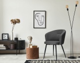 Krzesło tapicerowane Hampton Teddy grafitowe