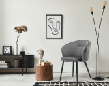 Krzesło tapicerowane Hampton Velvet grafitowe