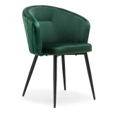 Krzesło tapicerowane Hampton Velvet ciemnozielone
