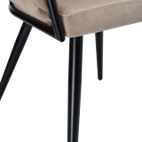 Krzesło plecione ASTON Velvet aksamitne beżowe taupe