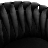 Krzesło plecione ASTON Velvet aksamitne czarne