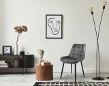 Krzesło tapicerowane Norman Velvet grafitowe